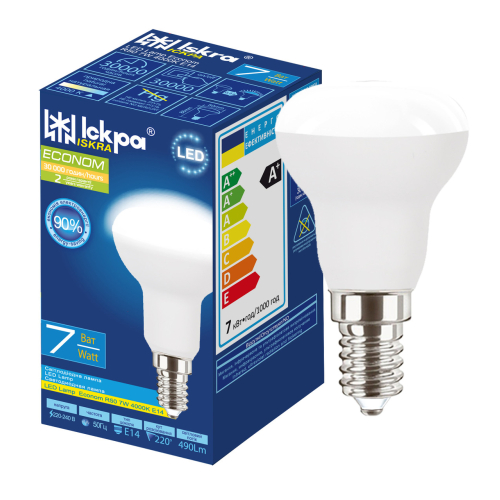 Світлодіодна лампа LED LED Econom R50 7W 4000K E14 ТМ "Іскра"