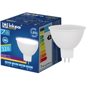 Лампа світлодіодна ІСКРА LED MR16 7W 3000K GU5.3 12V