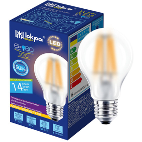 Світлодіодна лампа LED Filament A60 6W 3000K E27 матова. ТМ "Іскра"