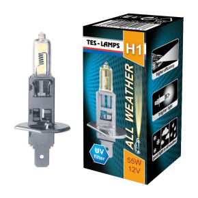 Автолампа H1 12 V 55 W P14.5s ALL WEATHER Tes-lamps