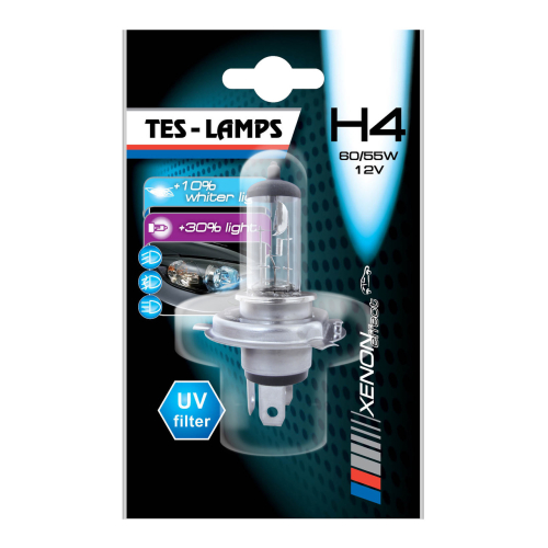 Автолампа H4 12V 60/55W +50% Xenon P43t Tes-lamps