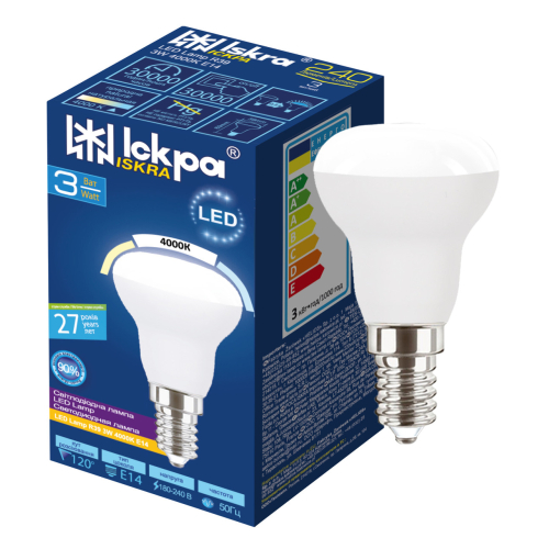 Світлодіодна лампа LED LED R39 3W 4000K E14 ТМ "Іскра" Світлодіодна лампа LED LED R39 3W 4000K E14 ТМ "Іскра"