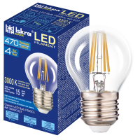 Лампа світлодіодна LED Filament Р45CL 4W 3000K E27 прозора. ТМ "Іскра"