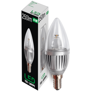  Світлодіодна лампа LED С37 4W 3000K E14  ТМ "Tes-lamp"