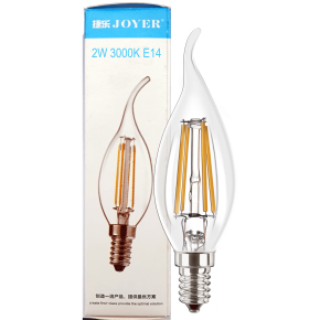 Лампа світлодіодна ТМ "JOYER" LED Filament B35Cl 4W 3000K E14 прозора.
